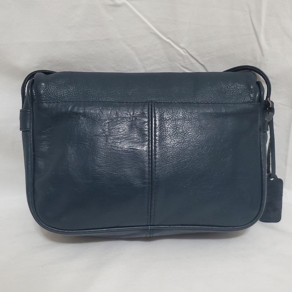 Vintage 80's Sabrina Navy Leather Crossbody/Shoulder Bag - Picture 5 of 12
